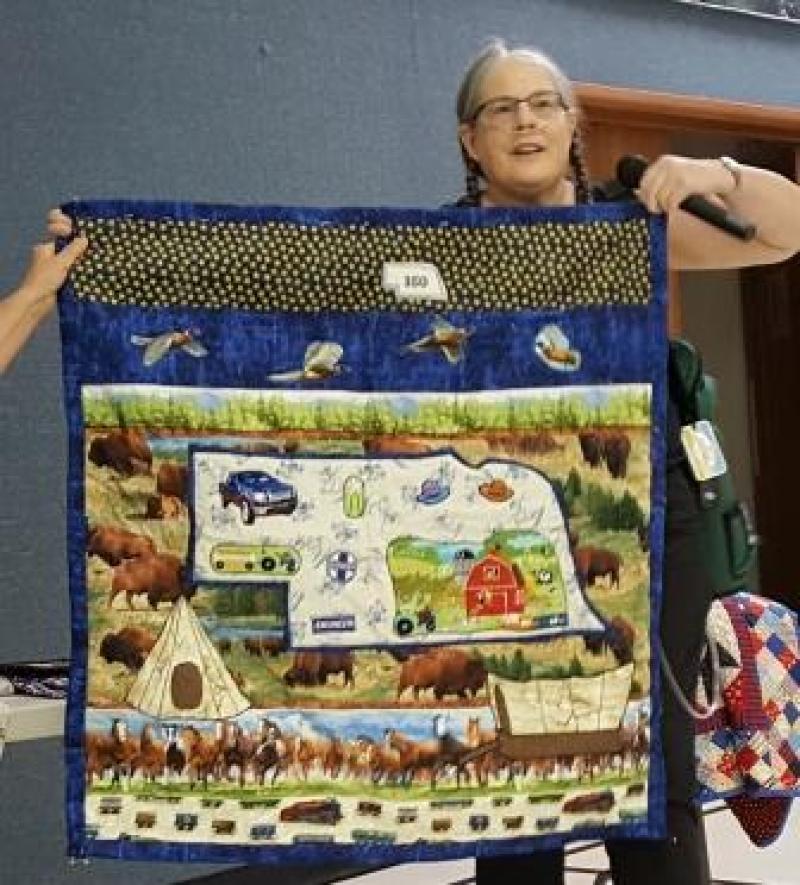 Kathy G and her Nebraska 150 quilt